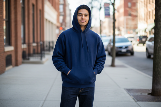 Navy Blue Pullover Hoodie