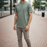 Minimal Plain Tee - Sage Green