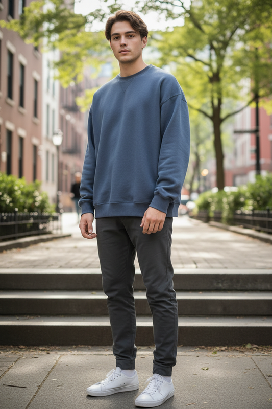 Oversized Sweatshirt - Dusty Blue