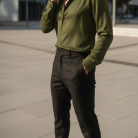 Solid Casual Shirt - Olive Green